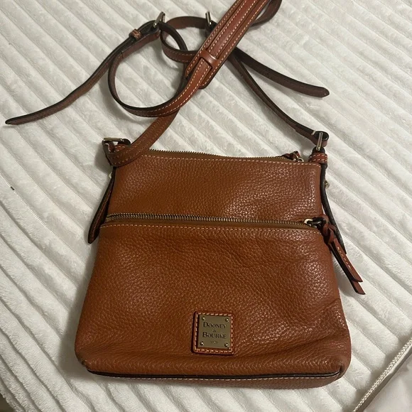 Dooney & Bourke Brown Pebbled Leather Crossbody - Picture 4 of 5